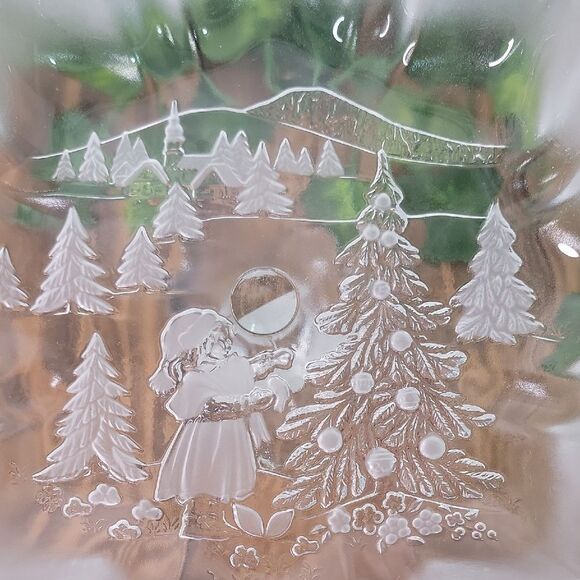 Mikasa. Holiday Classic. Footed Bon Bon. Frosted Glass Dish. NWT - Picture 5 of 9